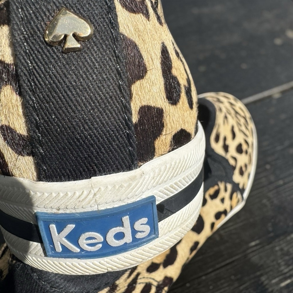 Keds x Kate Spade New York Double Decker Leopard Print Calf  Slip on sneakers 9 - Picture 11 of 16